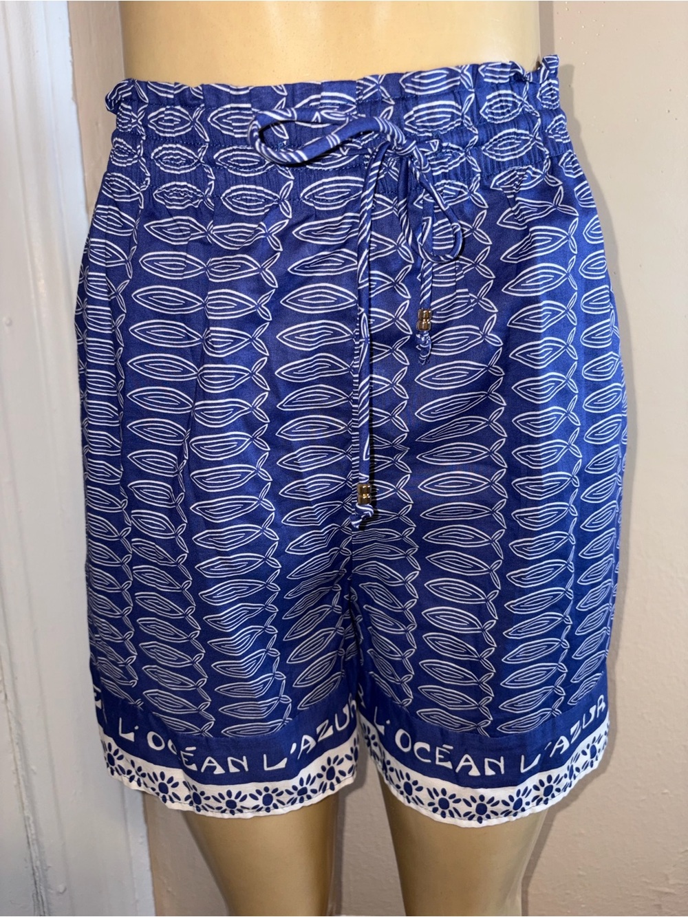 H&M Blue Printed High-Waist Women’s Shorts